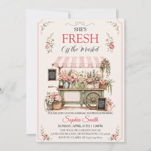 Invitation Frais Sorti du Marché Baby Shower (Devant)