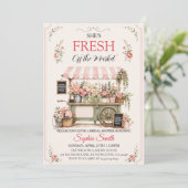 Invitation Frais Sorti du Marché Baby Shower (Debout devant)