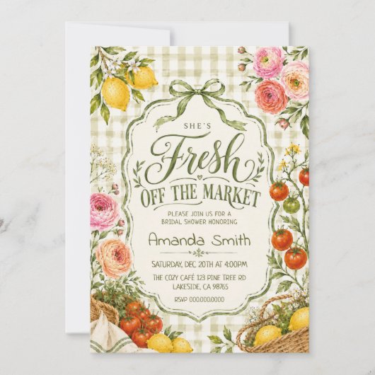 Invitation Frais Sorti du Marché Baby Shower (Devant)