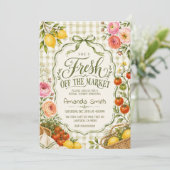 Invitation Frais Sorti du Marché Baby Shower (Debout devant)