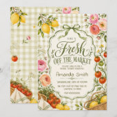 Invitation Frais Sorti du Marché Baby Shower (Devant / Derrière)