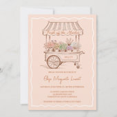 Invitation Frais Sorti du Marché Fleurs Chariot Enterrement d (Devant)