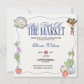 Invitation Frais Sorti du Marché Mariage Shower Fantaisiste D (Devant)