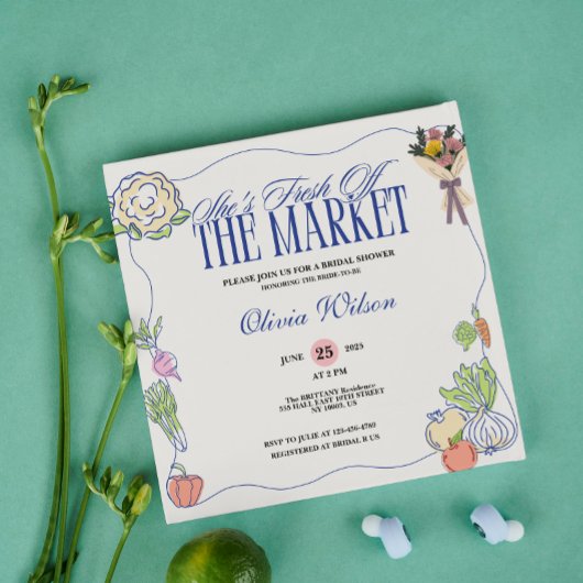 Invitation Frais Sorti du Marché Mariage Shower Fantaisiste D