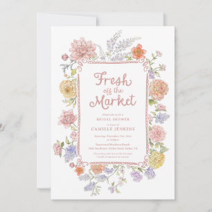 Invitation Frais sortis du marché Fleur Mariage Jour de Fête