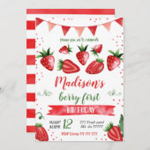 Invitation fraise (Devant / Derrière)