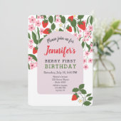 Invitation Fraise 1er anniversaire (Debout devant)