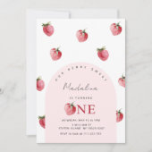 Invitation Fraise 1er anniversaire (Devant)