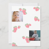 Invitation Fraise 1er anniversaire avec photo (Dos)