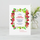 Invitation fraise 1er anniversaire Berry 1er (Debout devant)
