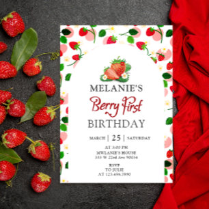 Invitation Fraise 1er anniversaire   Berry First