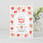 Invitation Fraise 1er anniversaire | Berry First Girl Party (Debout devant)
