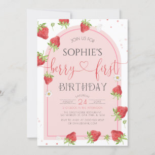 Invitation Fraise 1er anniversaire Berry Premier anniversaire