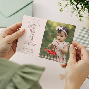 Invitation Fraise 1er anniversaire Berry Premier anniversaire