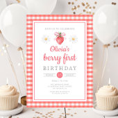 Invitation Fraise 1er anniversaire Berry Premier anniversaire
