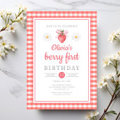 Invitation Fraise 1er anniversaire Berry Premier anniversaire