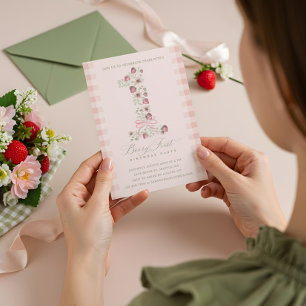 Invitation Fraise 1er anniversaire Berry Premier anniversaire