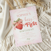 Invitation Fraise 1er anniversaire Berry Premier anniversaire