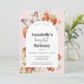 Invitation Fraise 1er anniversaire Berry Première fête (Debout devant)