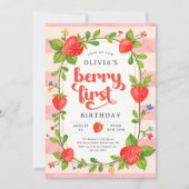 Invitation Fraise 1er anniversaire Berry Vintage Première pho (Devant)