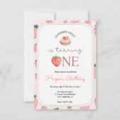 Invitation Fraise 1er Anniversaire Fête Berry 1er (Devant)