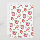 Invitation Fraise 1er Anniversaire Fête Berry First Sweet (Dos)