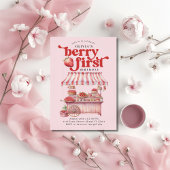 Invitation Fraise 1er Anniversaire Fête Berry Première Fille