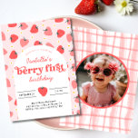 Invitation Fraise 1er Anniversaire Fête Berry Première photo<br><div class="desc">Le Berry Sweet Strawberry 1st Birthday Party Invitation est la solution parfaite pour célébrer la journée spéciale de votre petit. Cette délicieuse invitation capte l'essence de l'été avec son design charmant sur le thème de la fraise, ce qui en fait l'endroit idéal pour les amoureux des baies et les amateurs...</div>