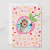 Invitation fraise 1er anniversaire, premier anniversaire de b (Dos)