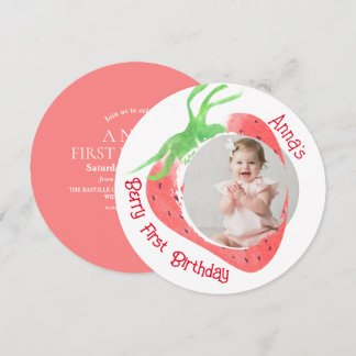 Invitation Fraise 1ère mignonne Berry Anniversaire Photo