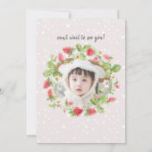 Invitation Fraise 1ère photo Berry Premier anniversaire (Dos)