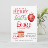 Invitation Fraise 2e fête d'anniversaire Berry Anniversaire d (Debout devant)