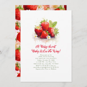 Invitation Fraise A Berry Sweet Baby Girl Baby shower