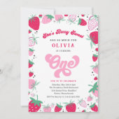 Invitation Fraise Anniversaire Berry Sweet Anniversaire (Devant)