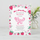 Invitation Fraise Anniversaire Berry Sweet Anniversaire (Debout devant)