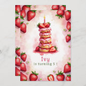 Invitation Fraise Anniversaire Lettre d'invitation I Thème de (Devant / Derrière)