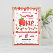 Invitation Fraise Anniversaire Rouge Camco Blanket Sweet Part (Debout devant)