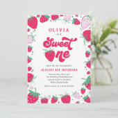 Invitation Fraise Anniversaire Sweet One Berry 1er Anniversai (Debout devant)
