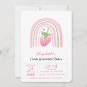 Invitation Fraise Arc-en-ciel magique, Étoiles Anniversaire (Devant)