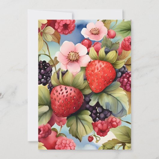 Invitation Fraise Baby shower Berry Sweet (Dos)