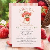 Invitation Fraise Bébé Fille Douche Berry Sweet Rose souris
