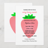 Invitation Fraise Bébé Fille très Berry Baby shower doux (Devant / Derrière)