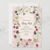 Invitation Fraise Berry 1ère fête d'anniversaire (Devant)