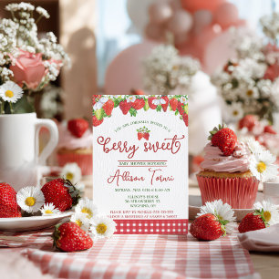 Invitation Fraise, Berry Baby shower doux