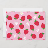 Invitation Fraise Berry Premier anniversaire Photo Fille fête (Dos)