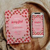 Invitation Fraise Berry Première fête d'anniversaire Invitati