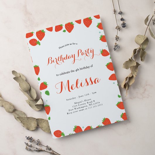 Invitation Fraise Berry Sweet Anniversaire