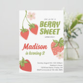 Invitation Fraise Berry Sweet Anniversaire Fête N'importe que (Debout devant)
