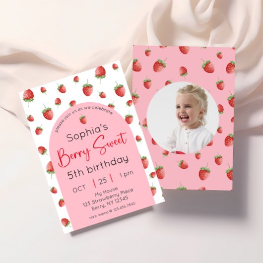 Invitation Fraise Berry Sweet Anniversaire Photo