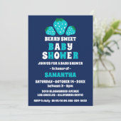 Invitation Fraise Berry Sweet Blue Boy Baby shower (Debout devant)